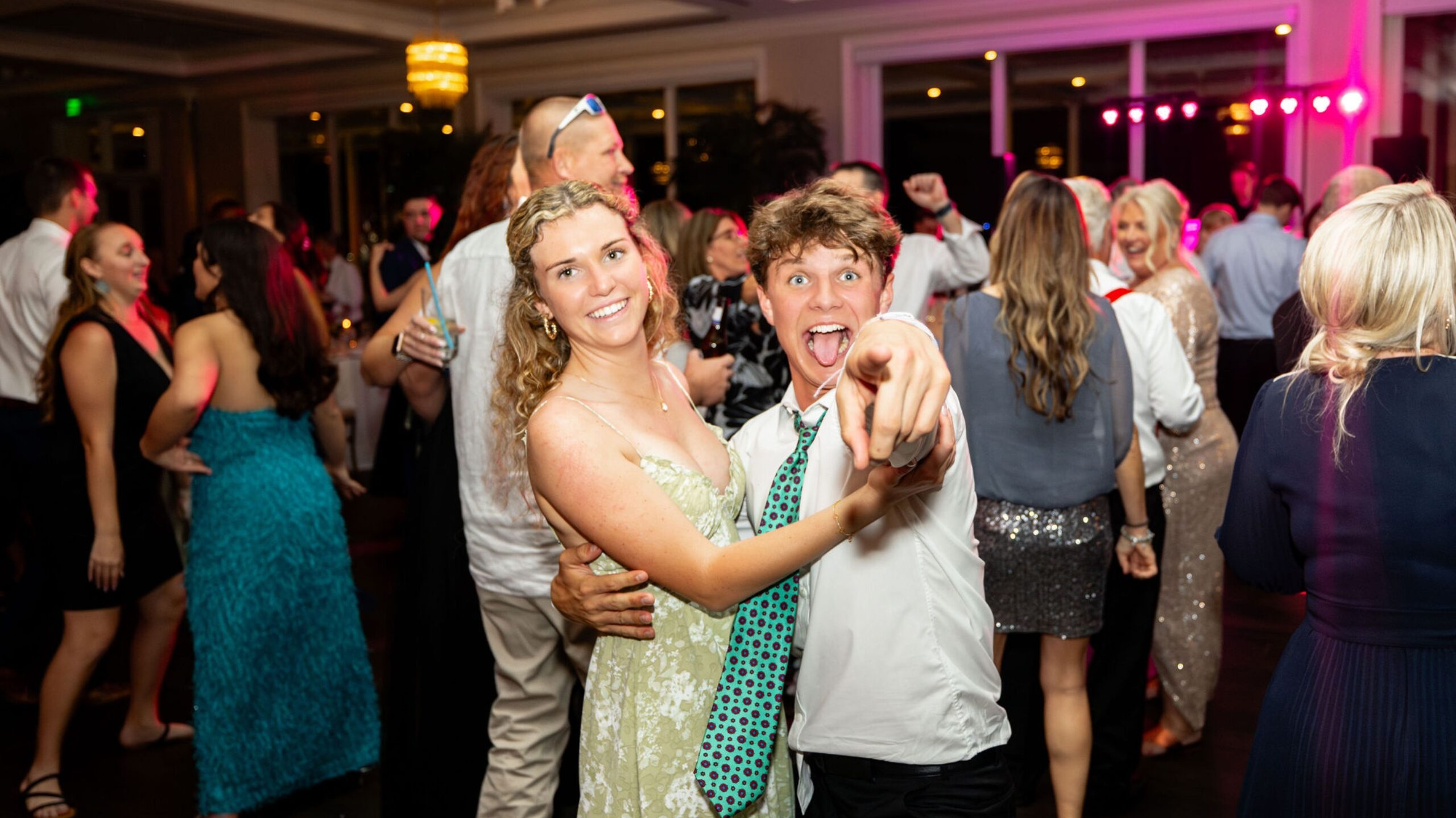 A packed South Florida wedding dance floor